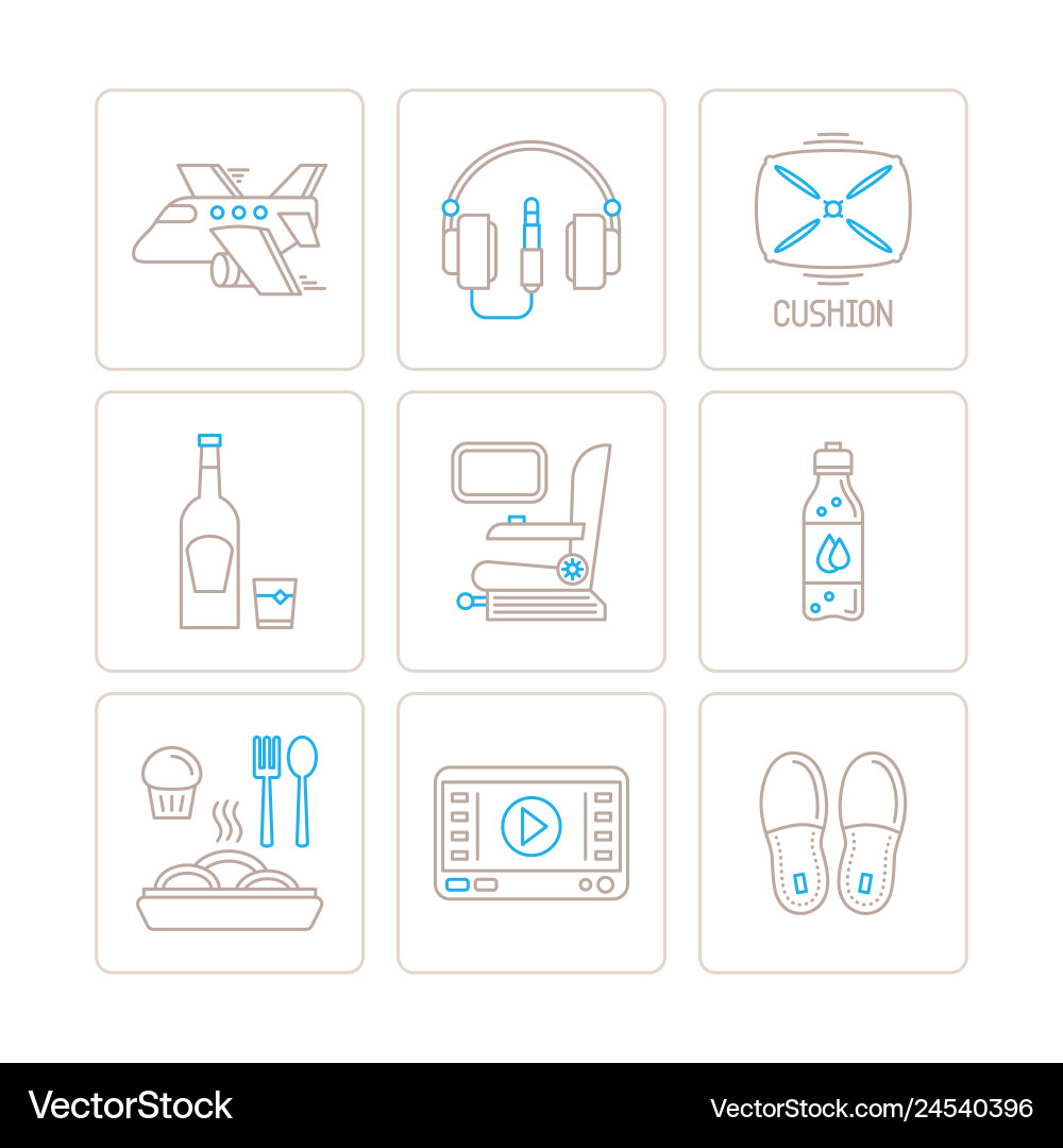 Set of travel icons and concepts in mono thin Set of travel icons and concepts in mono thin vector image