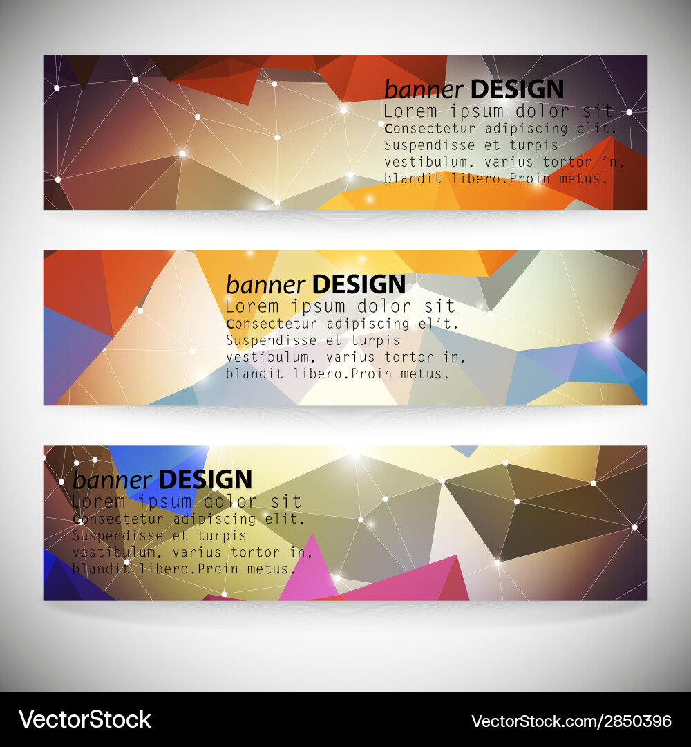 Set with polygonal abstract shapes circles lines vector image
