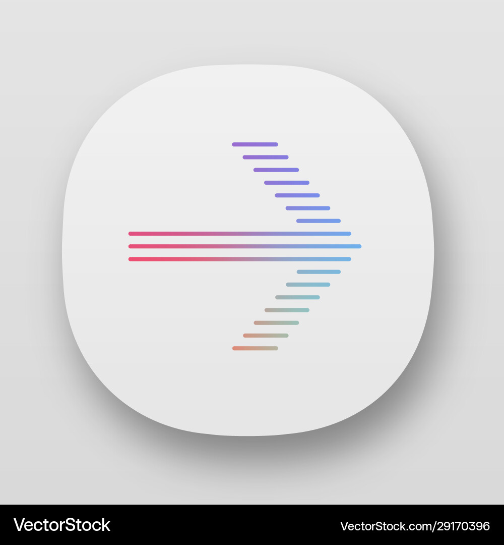 Striped arrow app icon forward indicator right Striped arrow app icon forward indicator right vector image