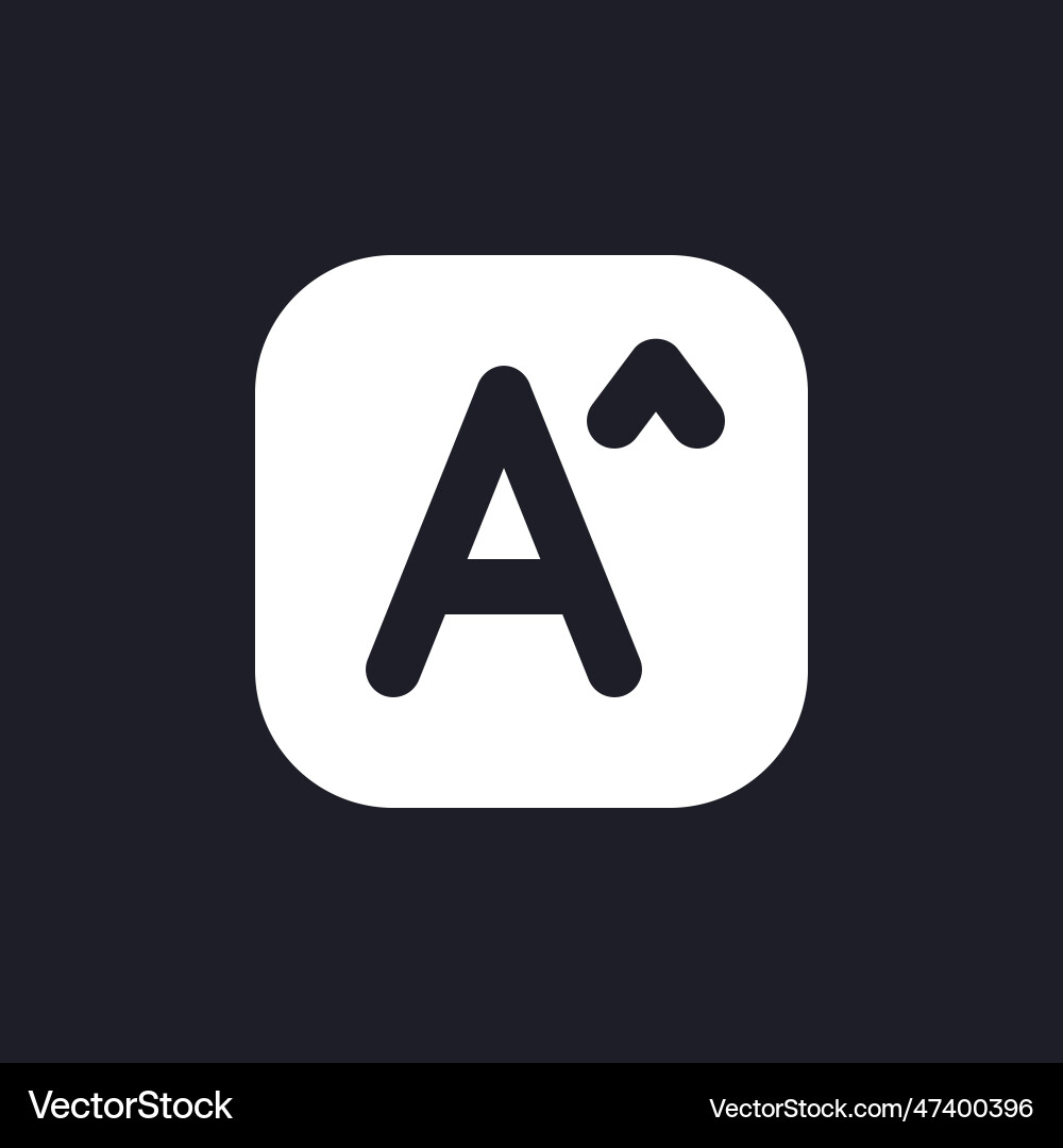 Text size white pixel perfect solid ui icon Text size white pixel perfect solid ui icon Vector Image