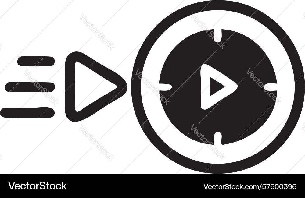 Video time control abstract clock and play button vector image