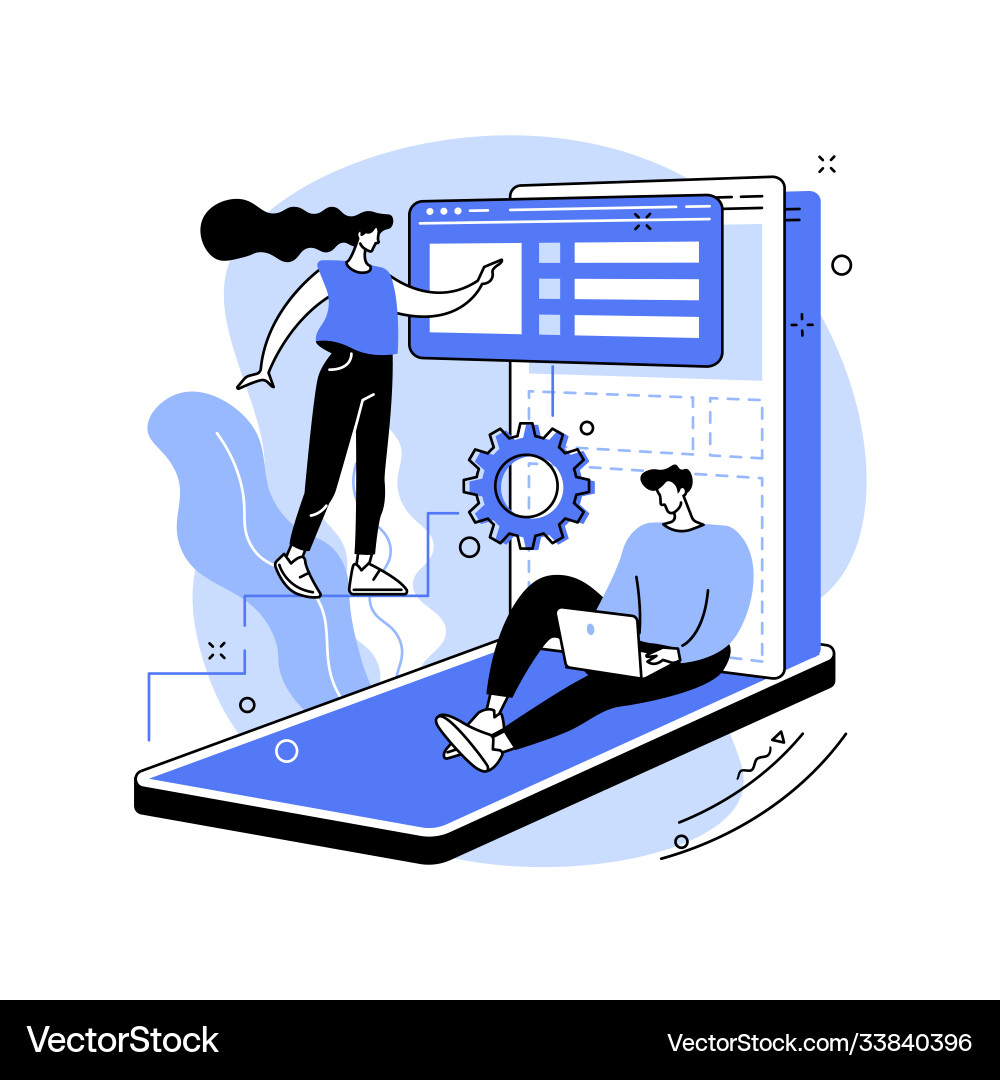 Web application design abstract concept Web application design abstract concept vector image