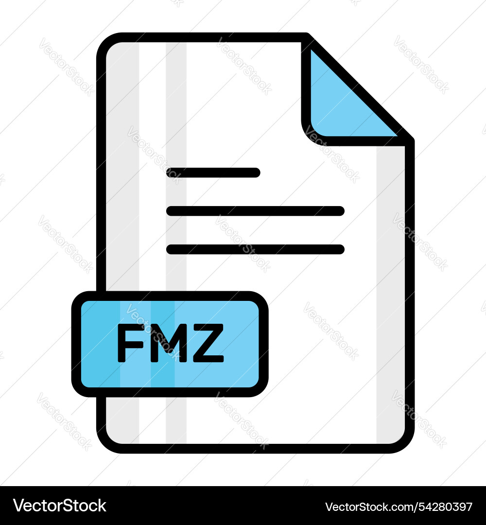 An amazing icon of fmz file editable design Vector Image