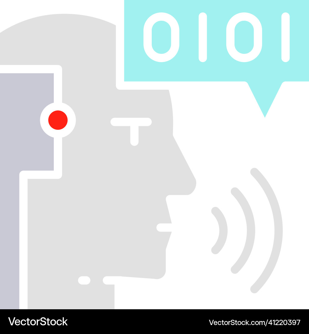 Artificial intelligence robot with sound waves vector image