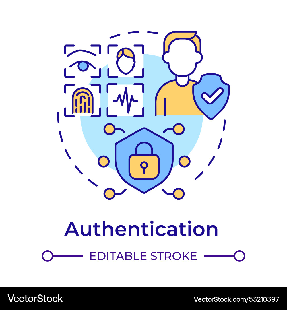 Authentication multi color concept icon vector image