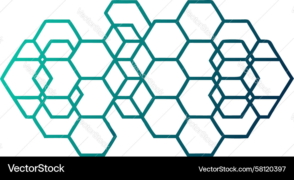 Blue Green Hexagonal Gradient Pattern Vector Image