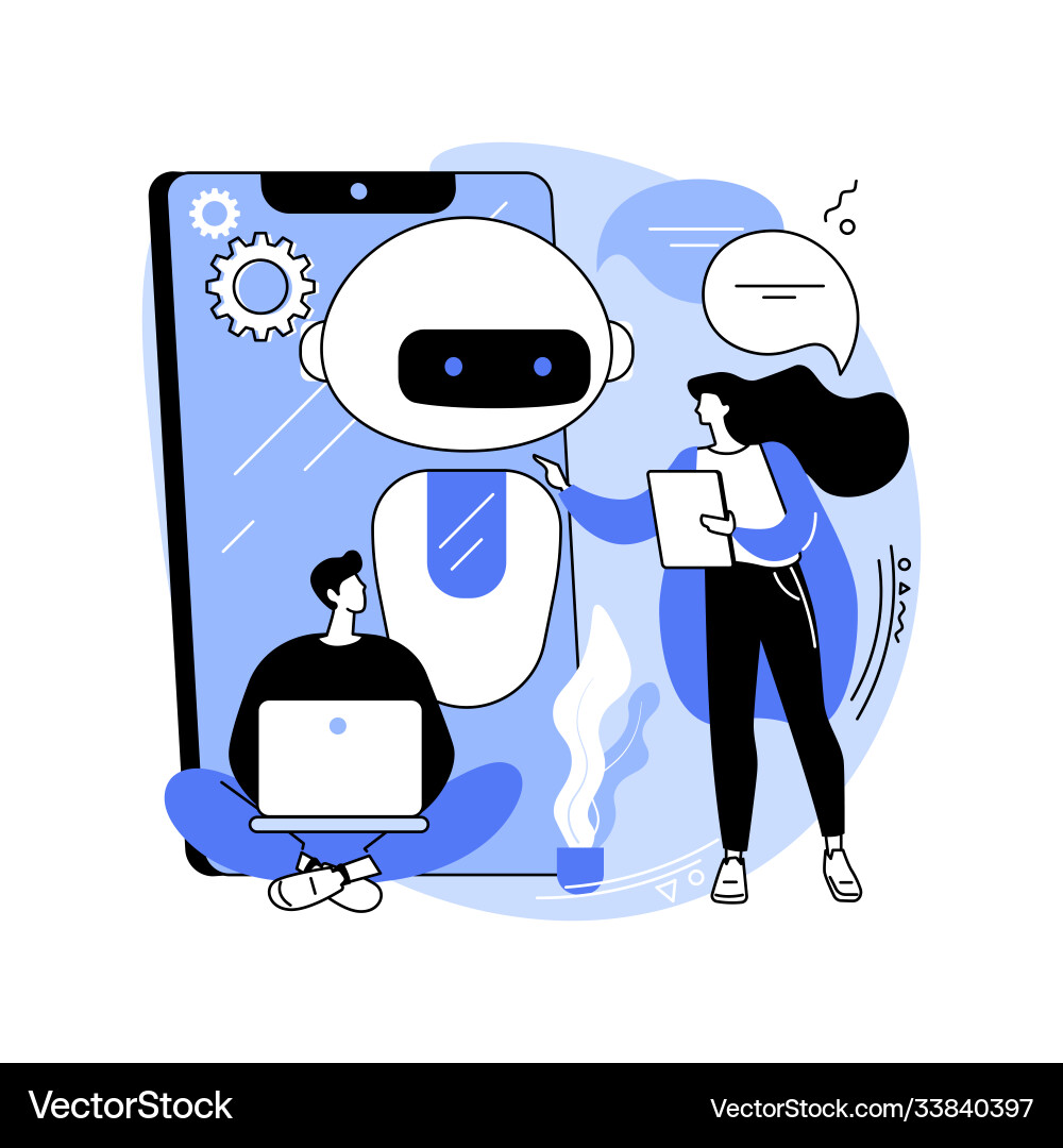Chatbot app development abstract concept Chatbot app development abstract concept vector image
