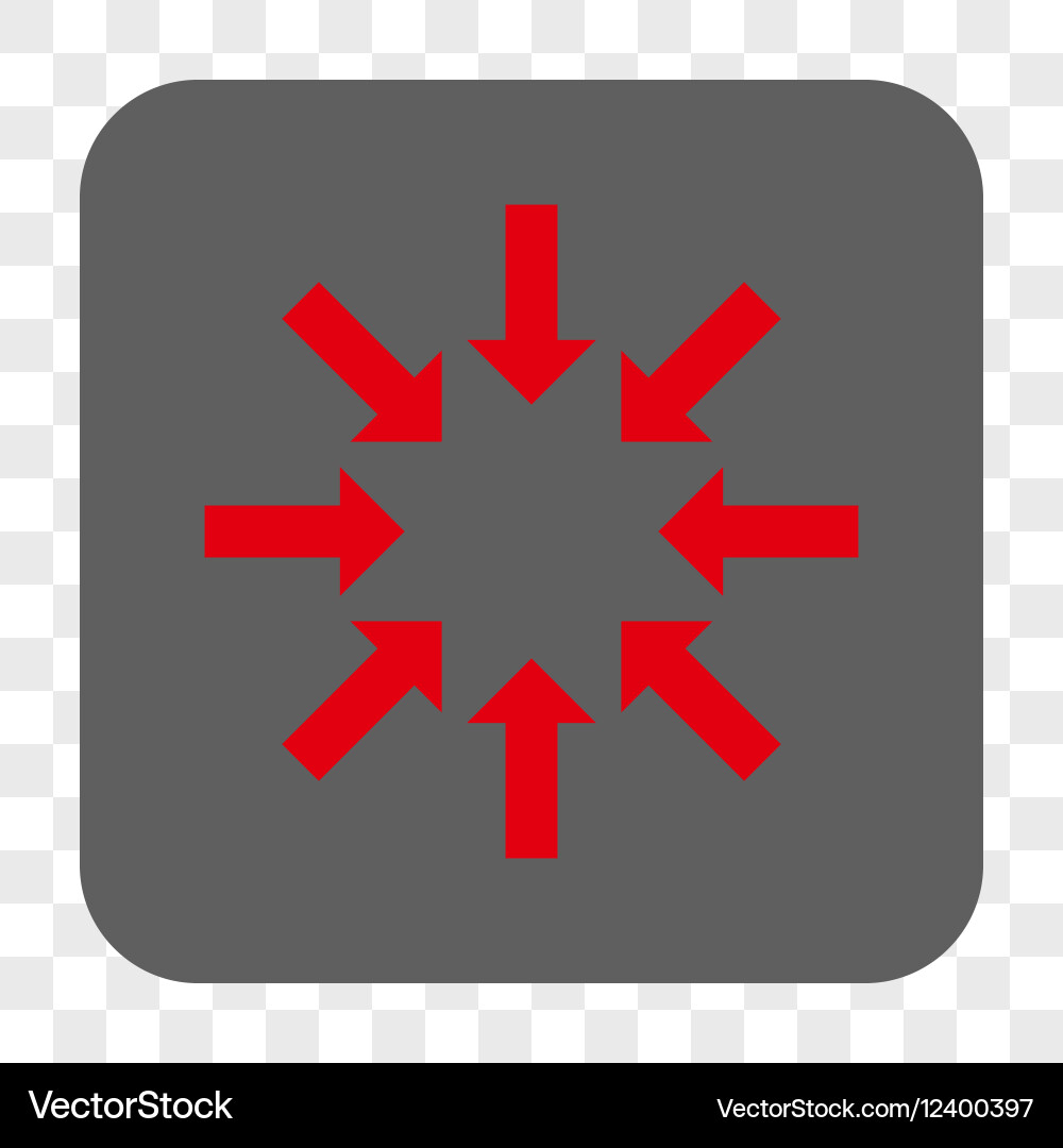 Collapse arrows rounded square button vector image