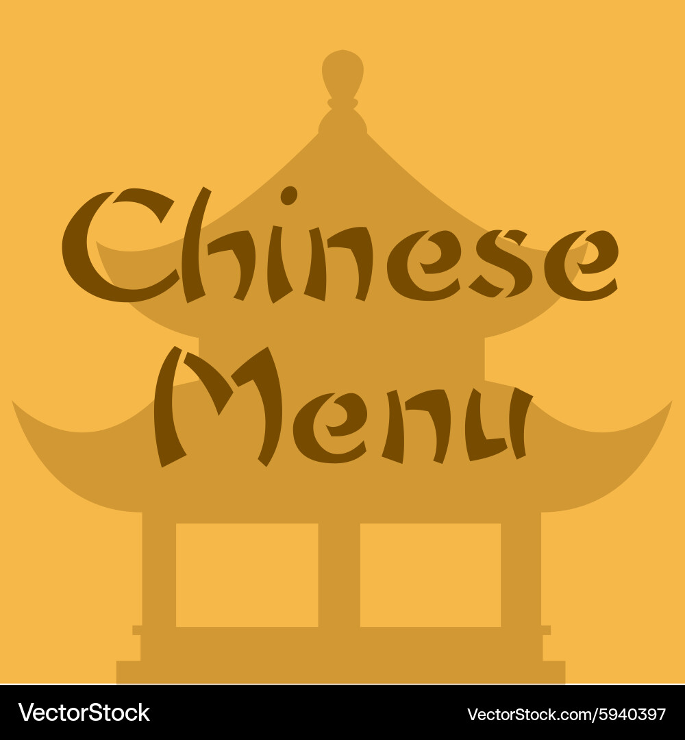 Colored chinese menu design with text vector image