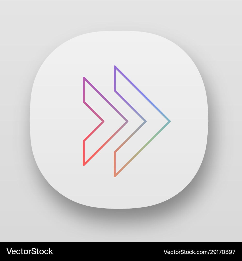 Double arrow app icon rewinding button navigation Double arrow app icon rewinding button navigation vector image