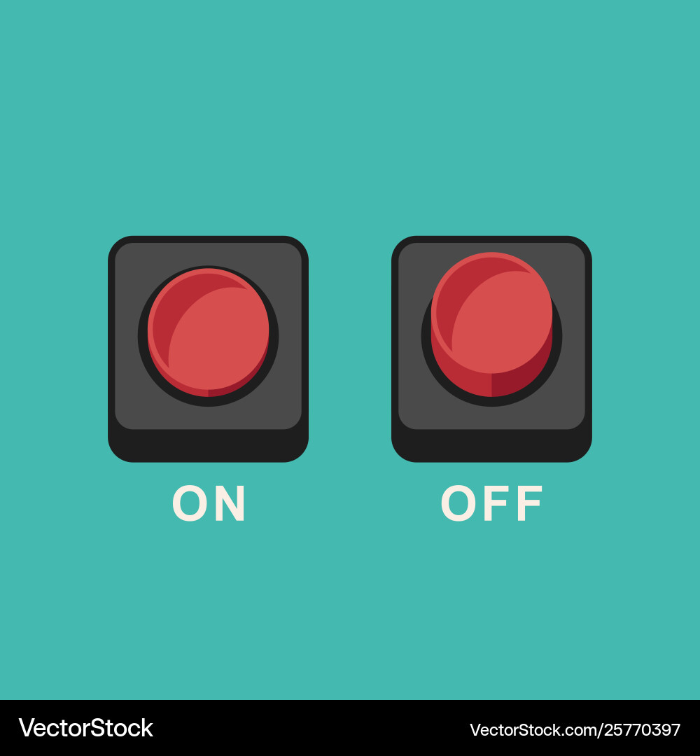 Flat Button Icons - Stop & Start vector image