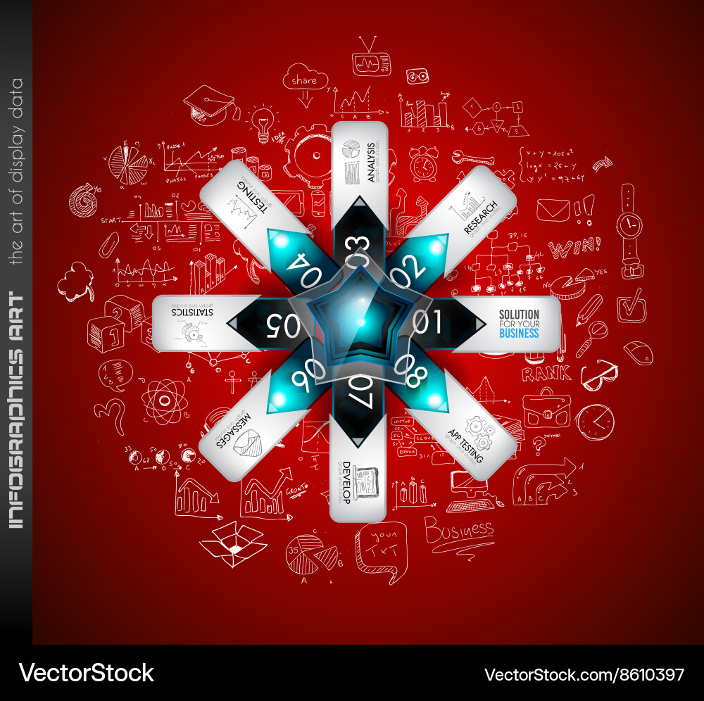 Infographics complex layout with option buttons vector image