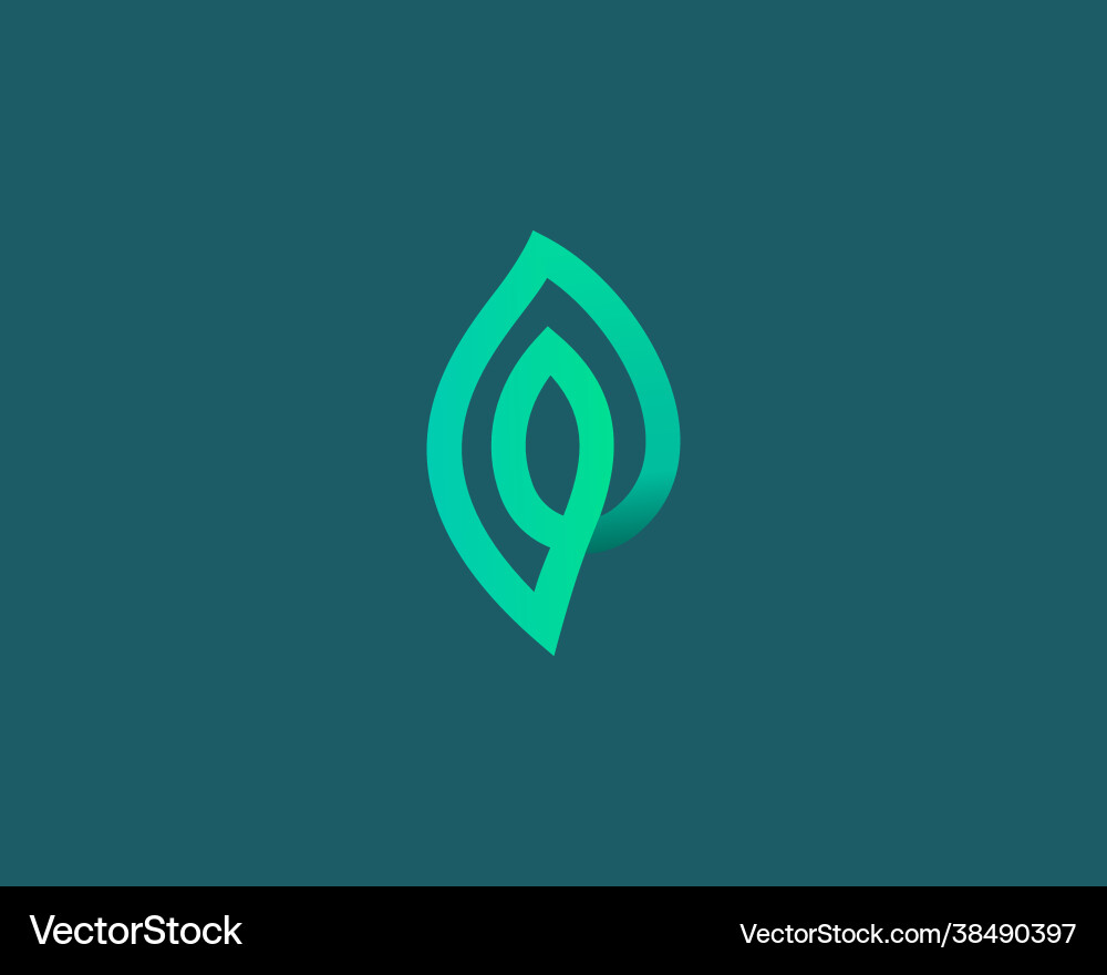 Linear leaf loop icon logo design template Linear leaf loop icon logo design template vector image