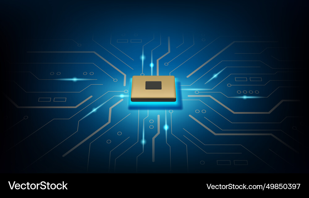 Micro processor or chip futuristic databases Micro processor or chip futuristic databases vector image