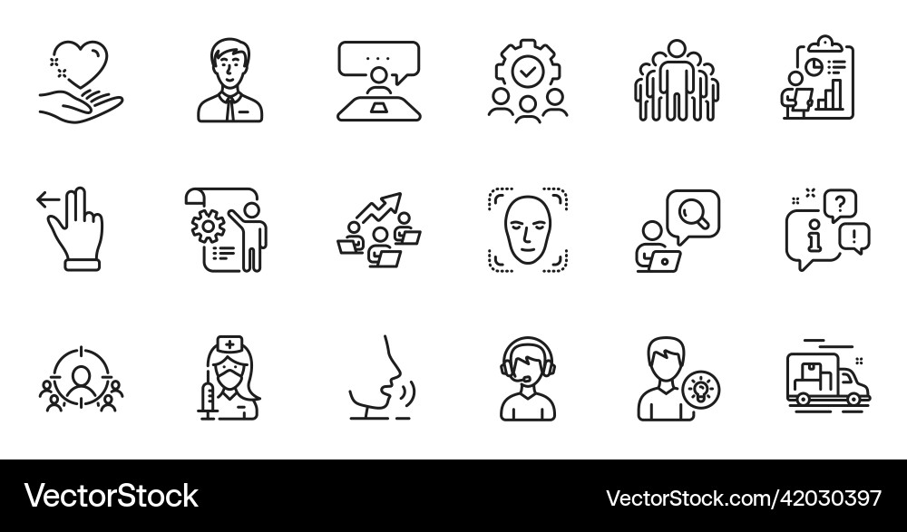 Outline set of report touchscreen gesture Outline set of report touchscreen gesture vector image
