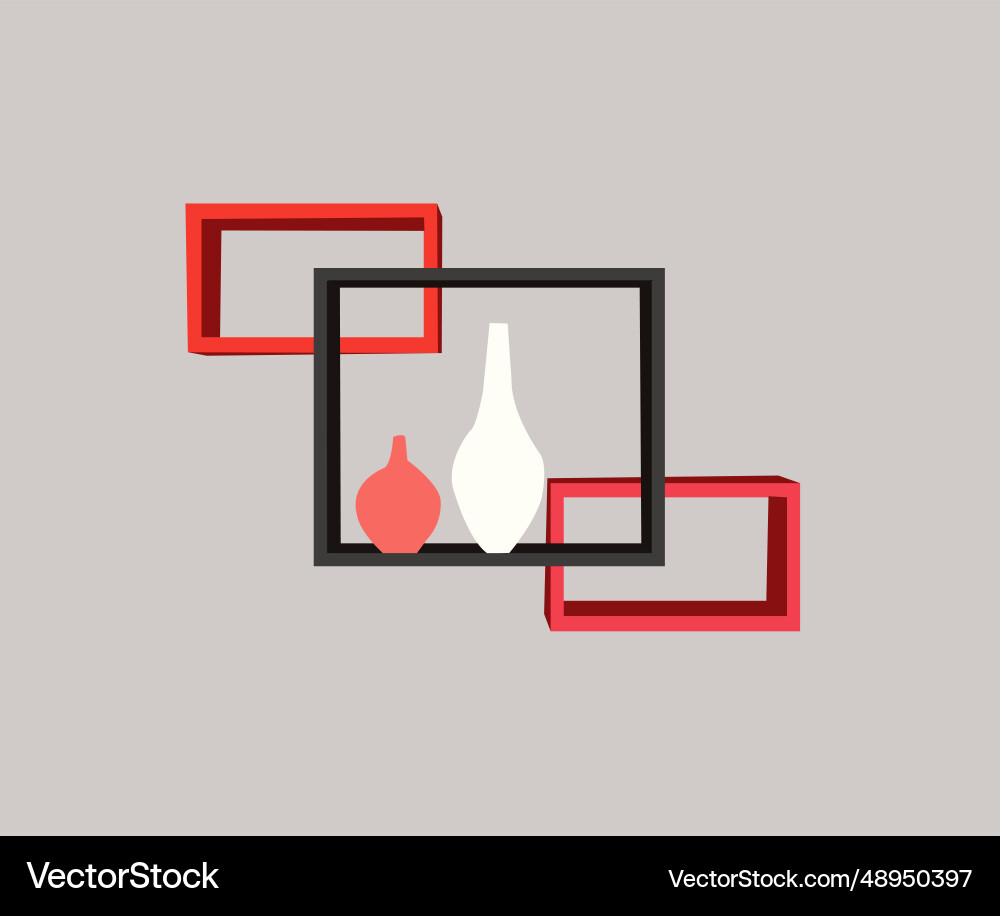 Rectangular shape shelf vector image