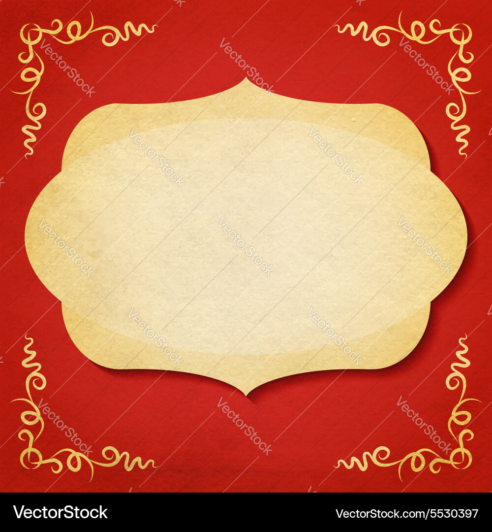 Retro frame with vignette corners vector image