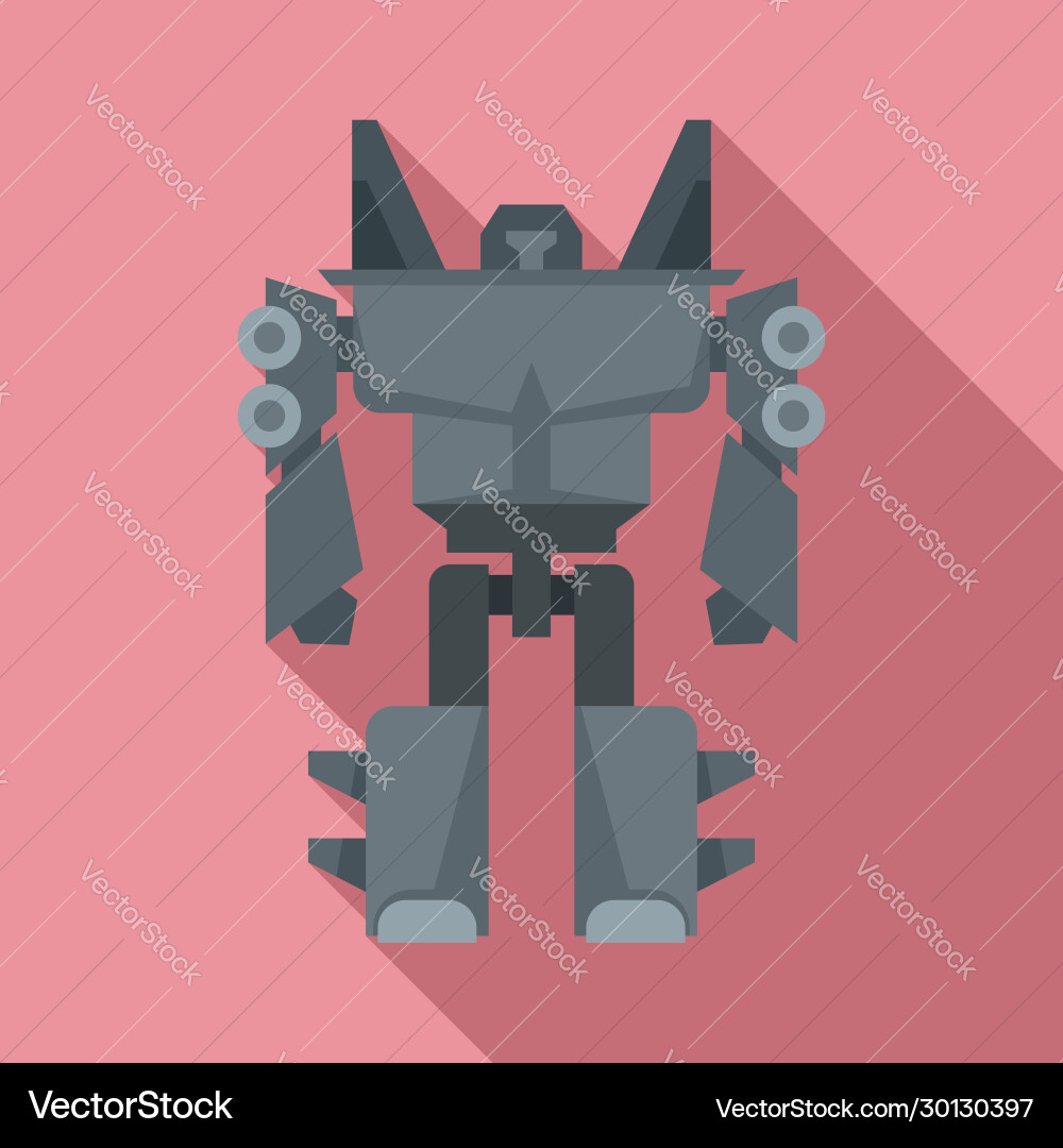 Robot transformer icon flat style Robot transformer icon flat style vector image