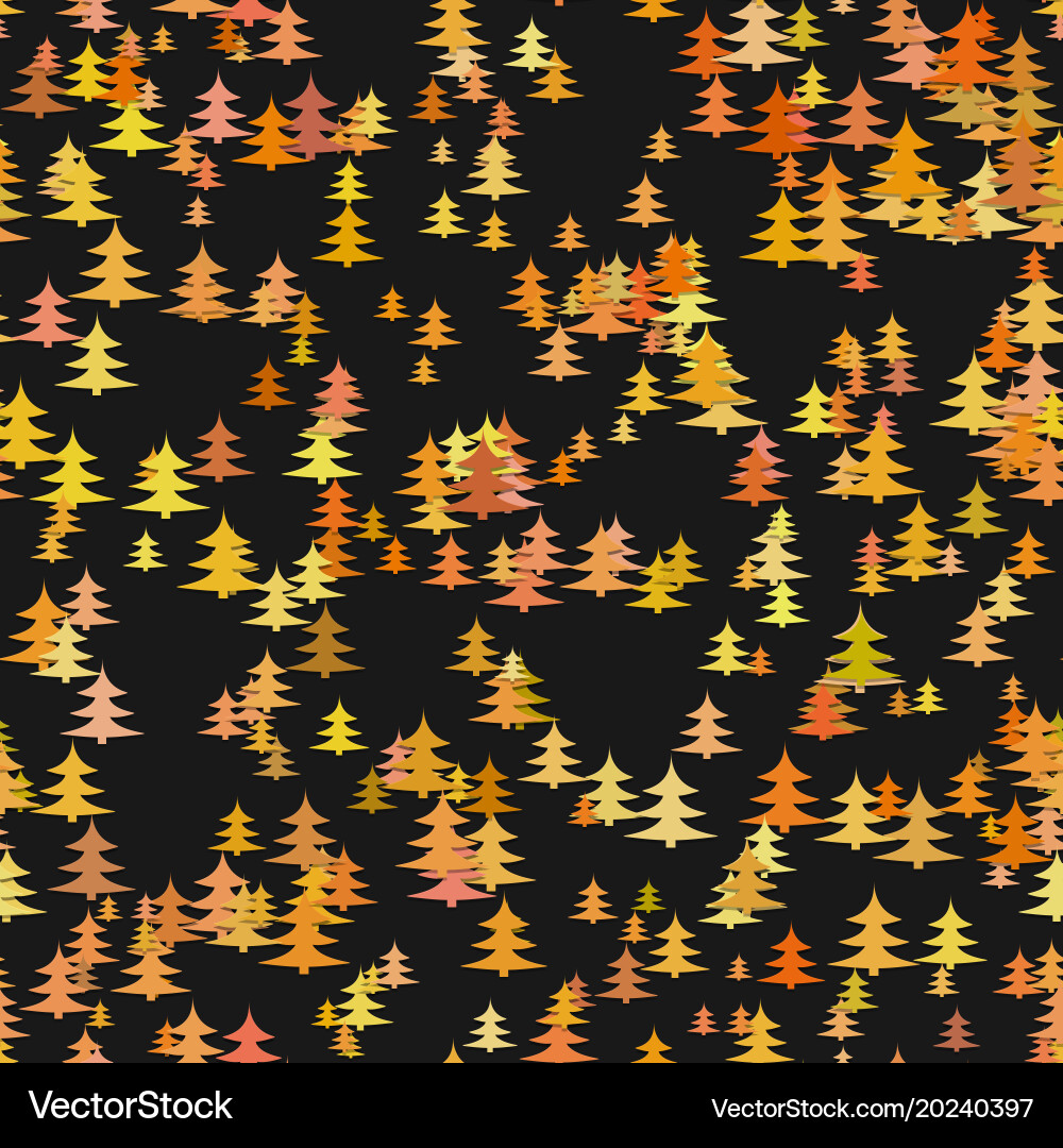 Seamless abstract random pine tree pattern vector image