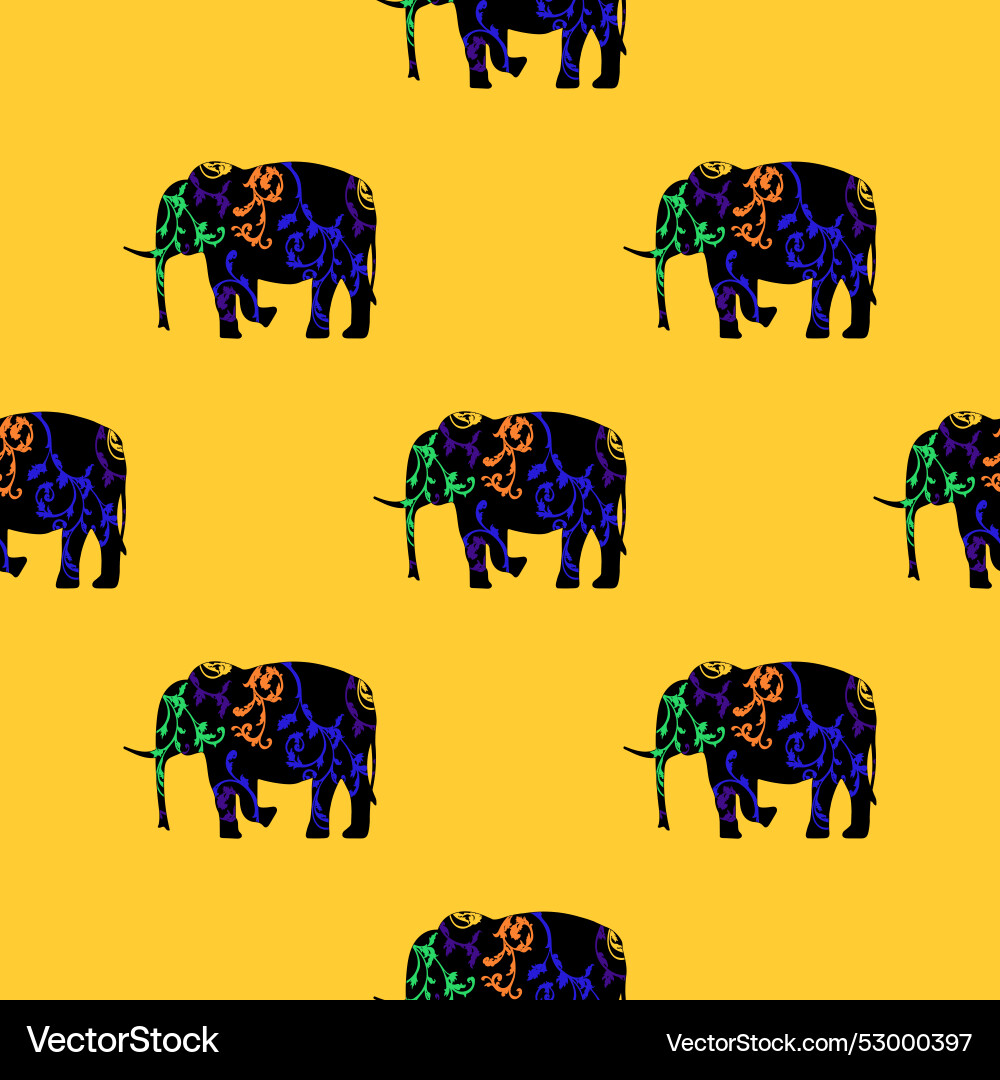 Seamless pattern of a running elephant Seamless pattern of a running elephant vector image