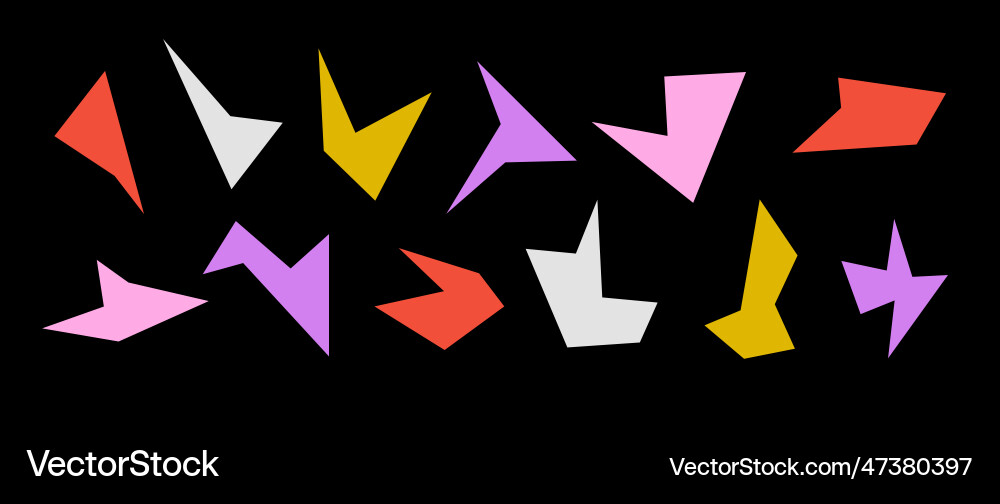 Simple colorful sharp irregular shapes set Simple colorful sharp irregular shapes set vector image
