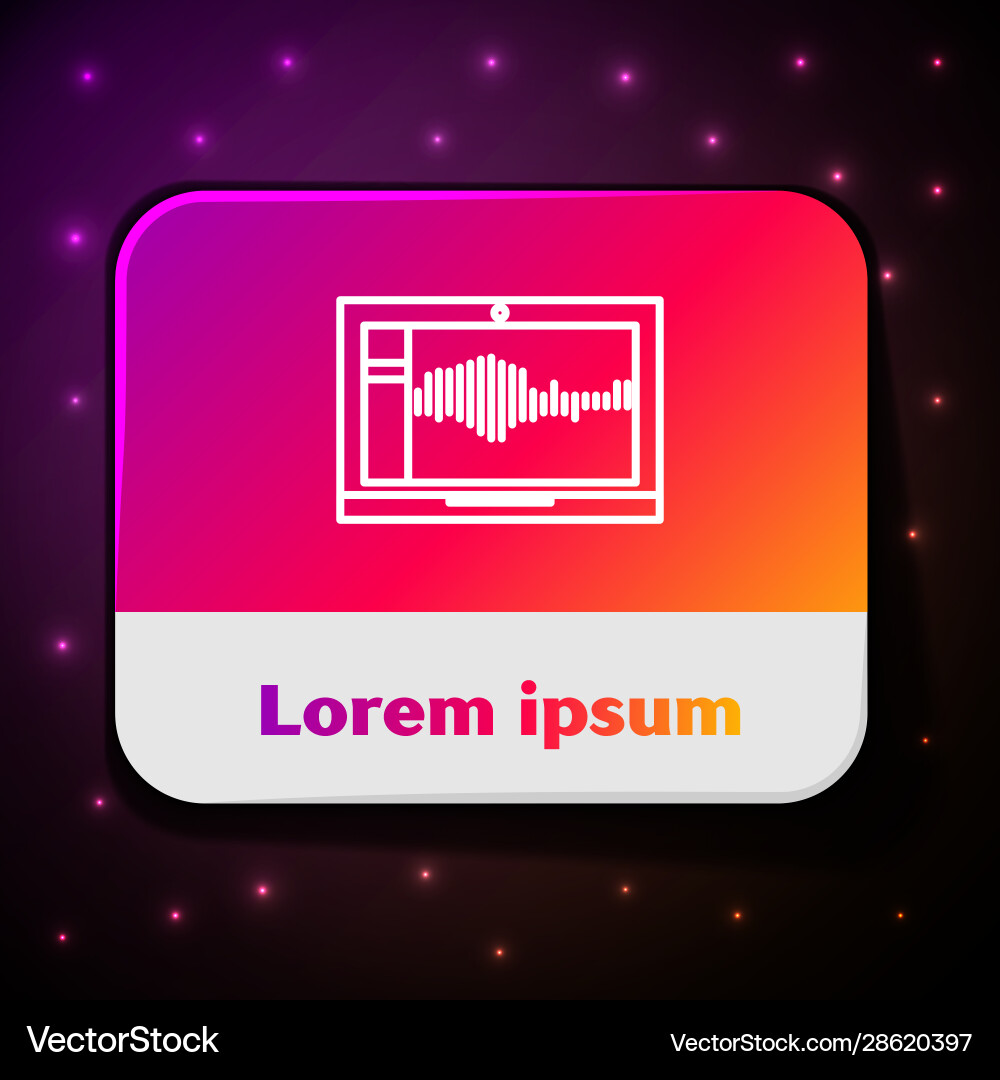 White line sound or audio recorder editor White line sound or audio recorder editor vector image