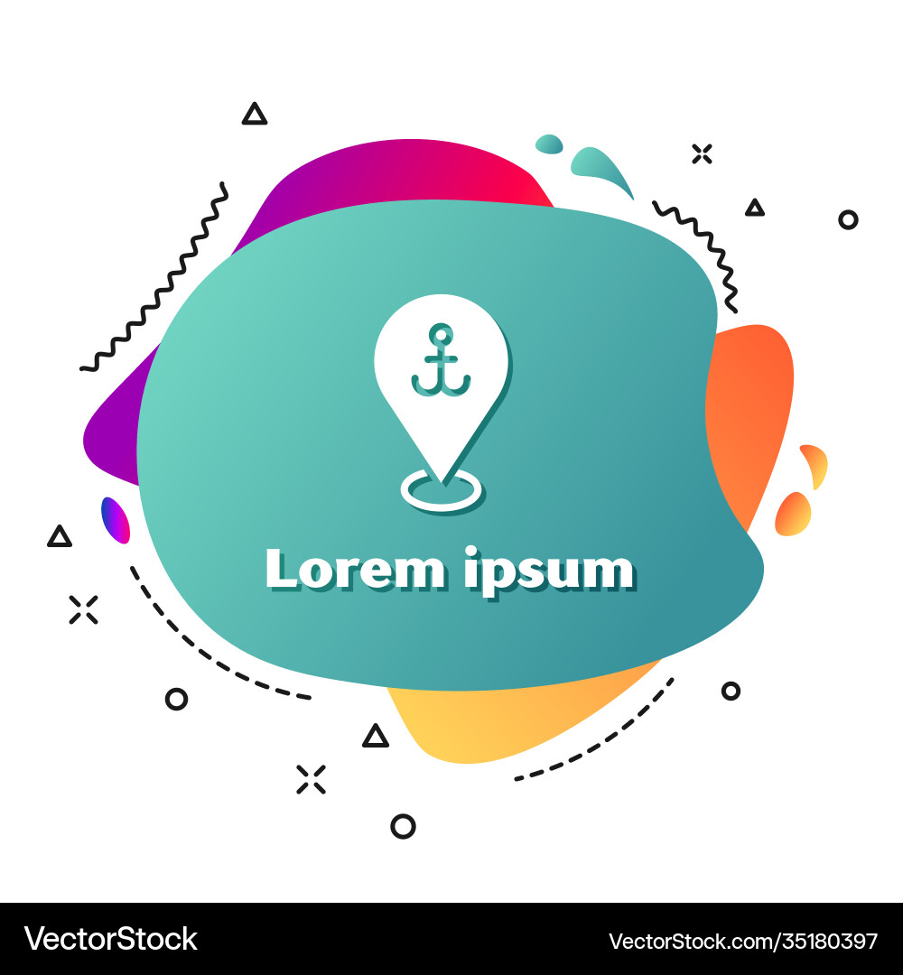 White map pointer with anchor icon isolated White map pointer with anchor icon isolated vector image