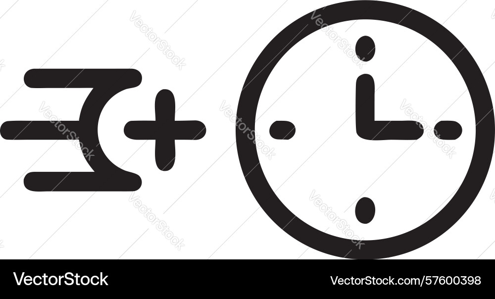 Add time clock with plus sign for extending vector image