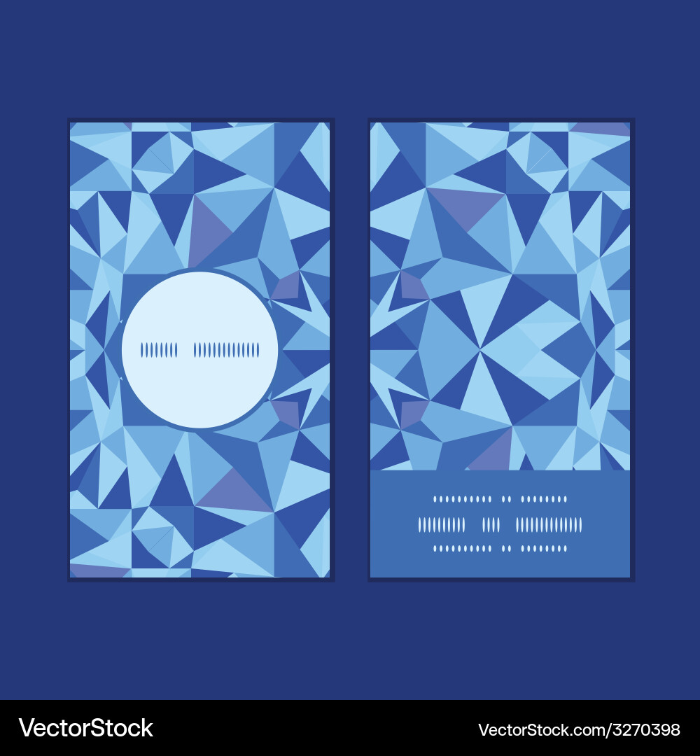 Blue triangle texture vertical round frame pattern vector image