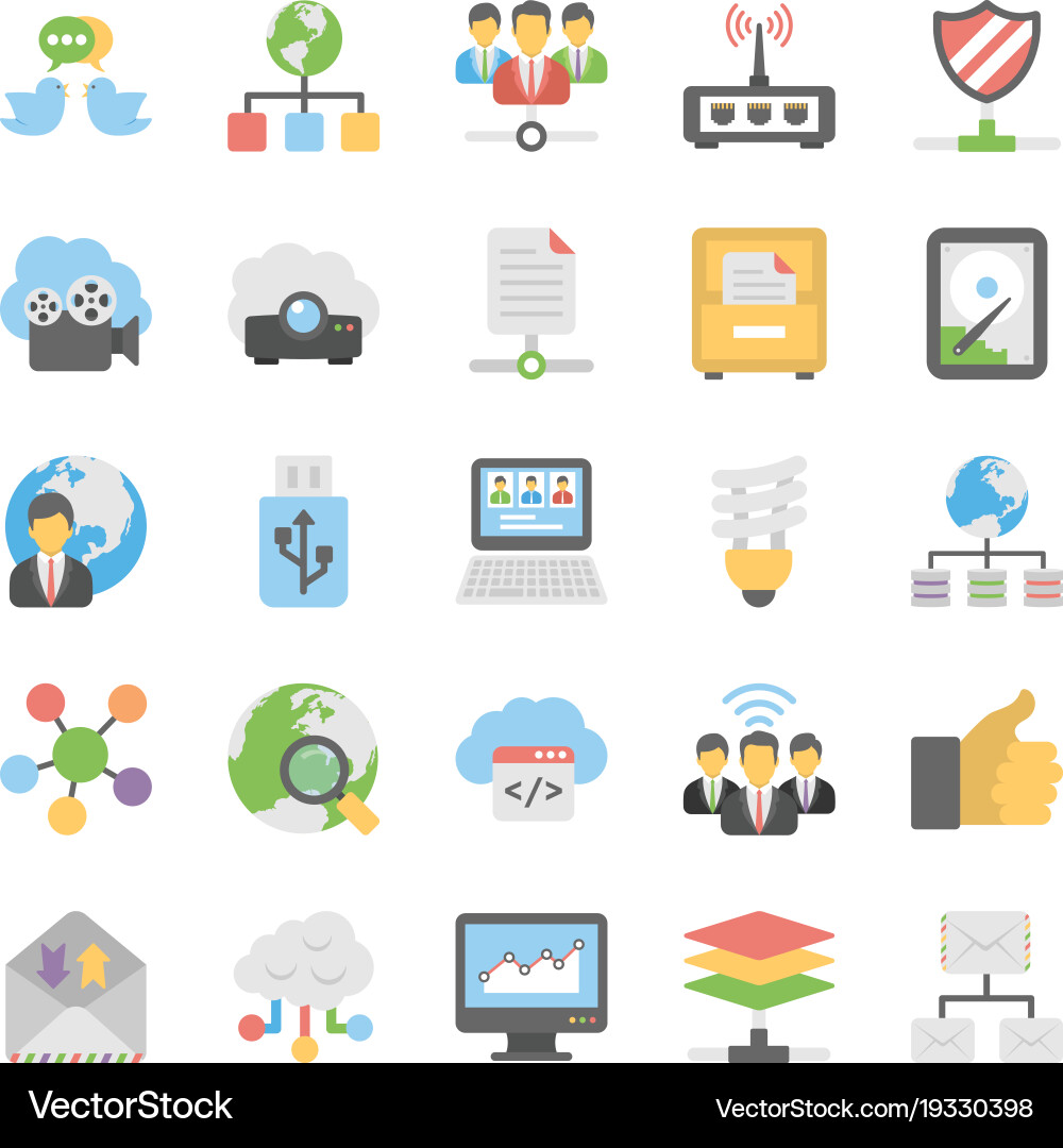Cloud computing icons set 6 vector image