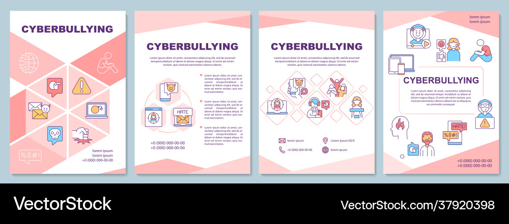 Cyberbullying brochure template Cyberbullying brochure template vector image