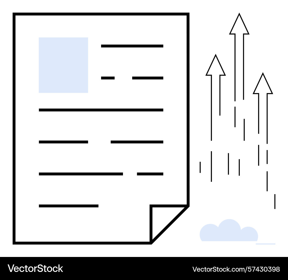 Document with growth arrows representing progress vector image