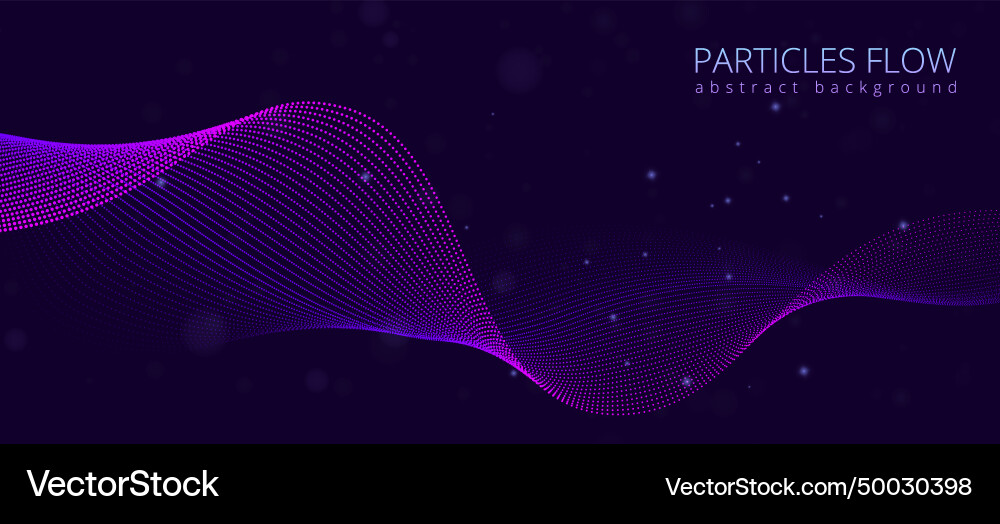 Dot waves abstract data line flow with point vector image