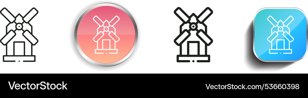 Ecologic icon thin linear regular and button vector image