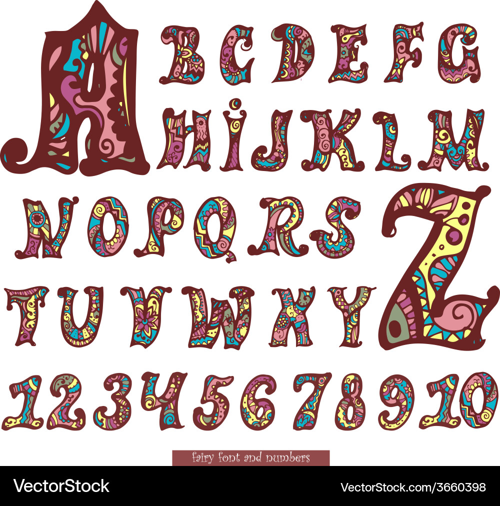 Fairy abc and numbers Vector Image