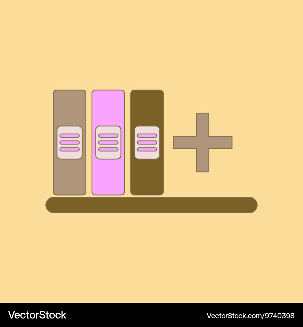 Flat icon thin lines shelf folder vector image