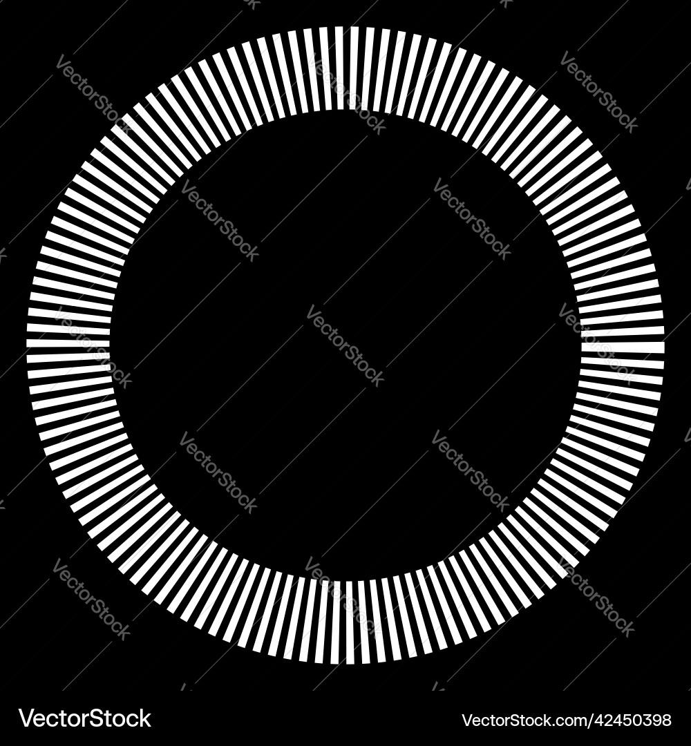 Geometric circle element with dashed lines radial Vector Image