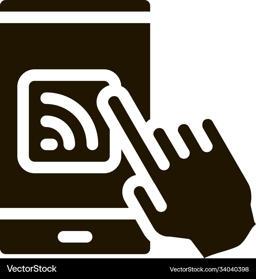 Hand push wifi button icon Hand push wifi button icon vector image