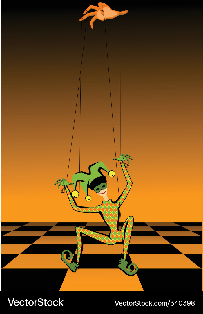 Harlequin Jester Puppet Vector Image