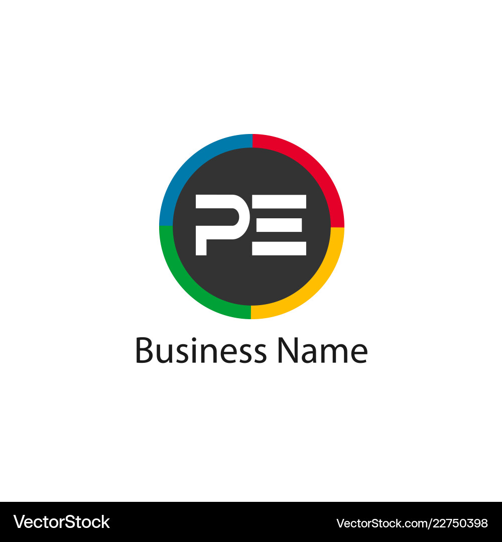 Initial letter pe logo template design Initial letter pe logo template design vector image