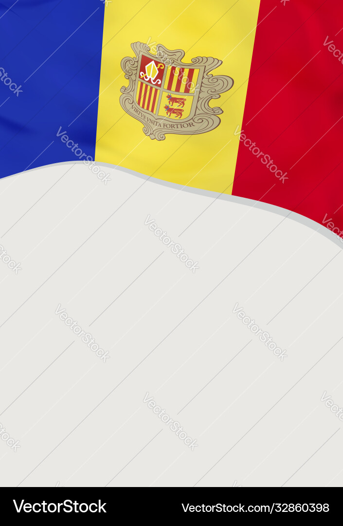 Leaflet design with flag andora template Leaflet design with flag andora template Vector Image