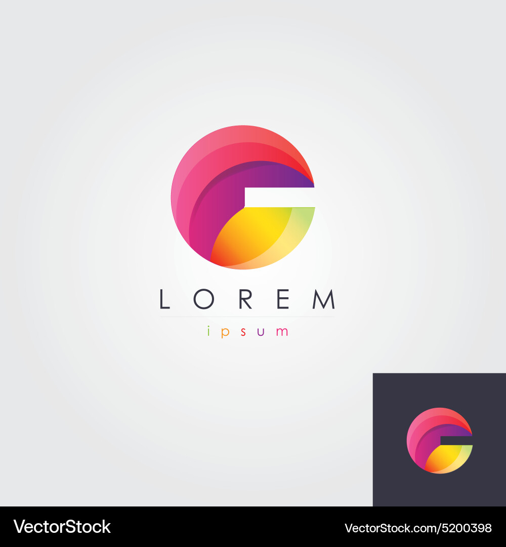 Letter g colorful design element Vector Image