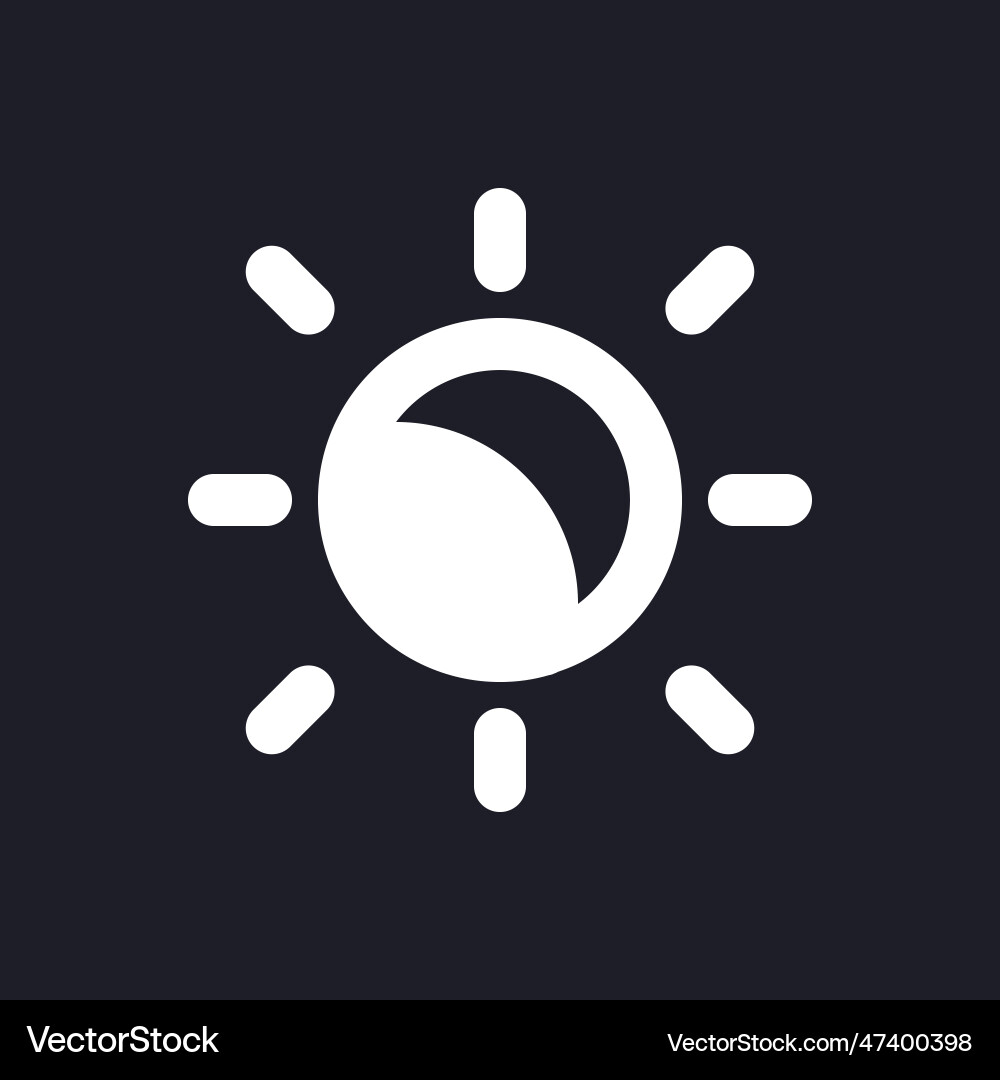Lightness level white pixel perfect solid ui icon Lightness level white pixel perfect solid ui icon vector image