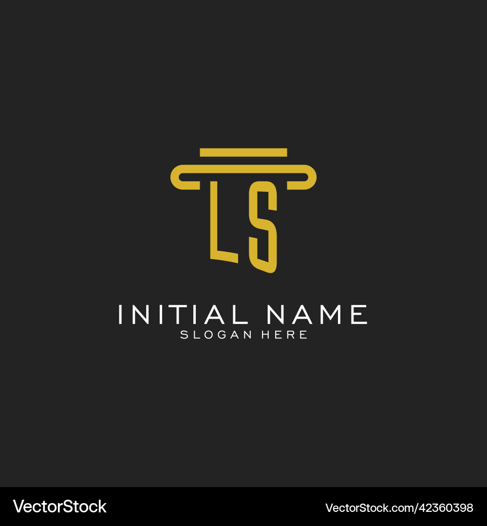 Ls initial logo with simple pillar style design Ls initial logo with simple pillar style design Vector Image