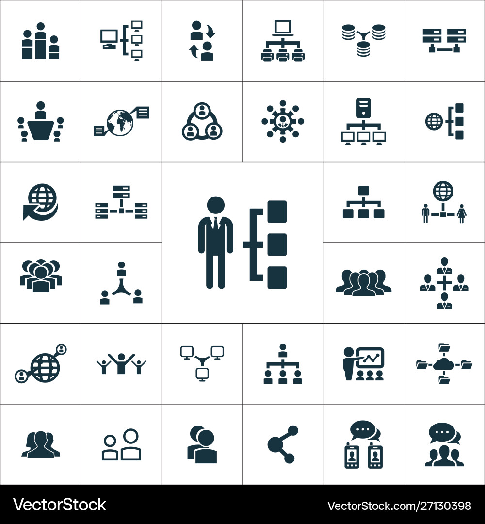 Network icons universal set for web and ui vector image