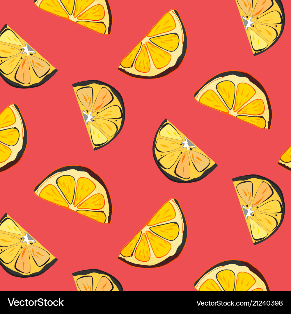 Organic lemon graphic on coral background Organic lemon graphic on coral background vector image