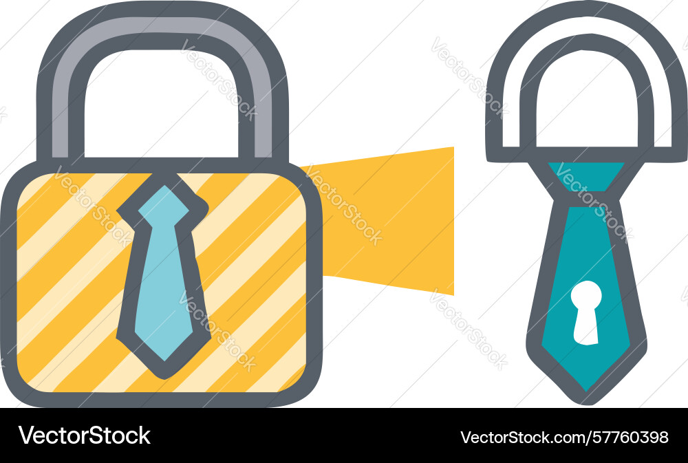 Padlock with tie icon design generative ai Vector Image