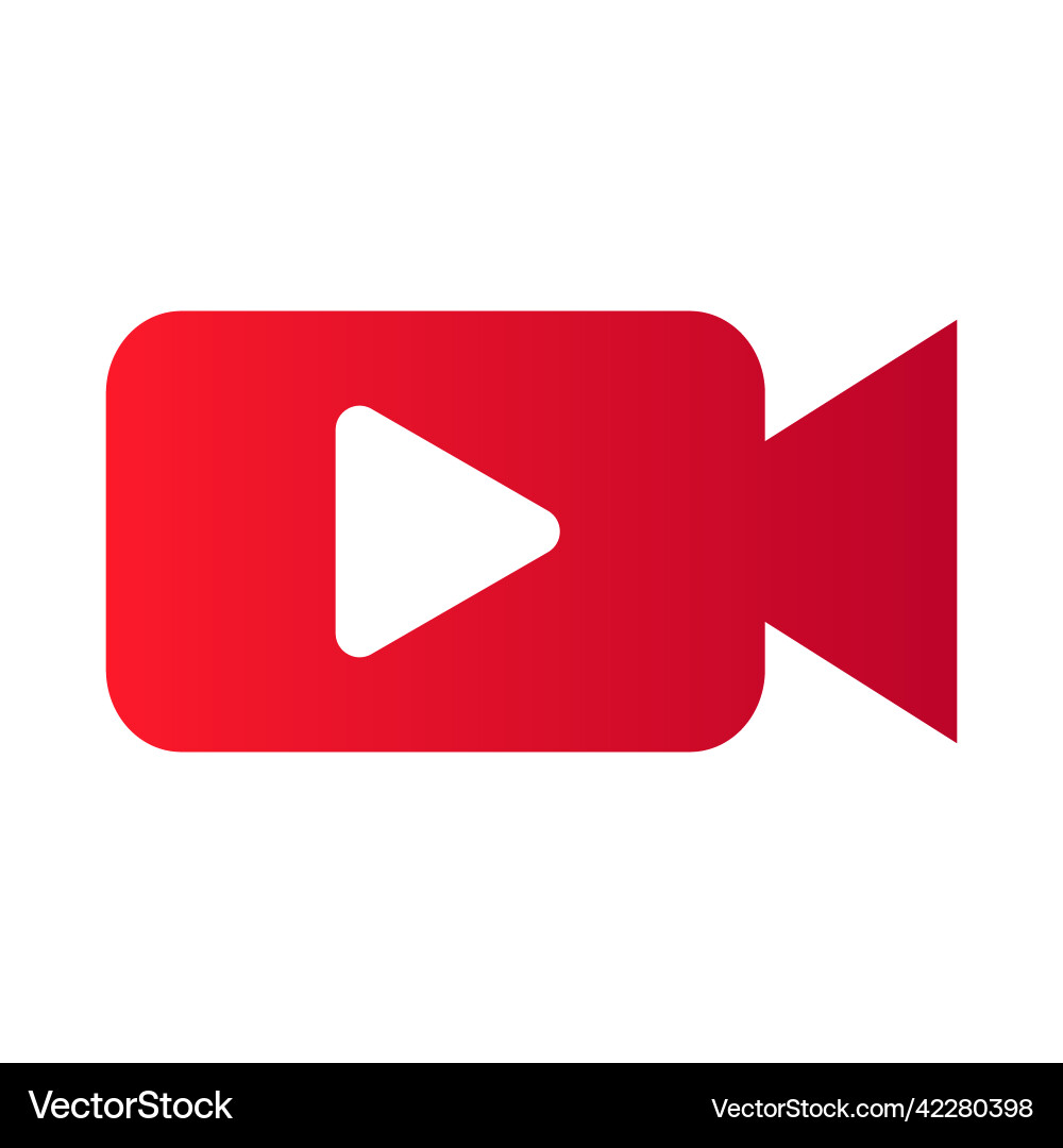 Play button template red color web element Vector Image