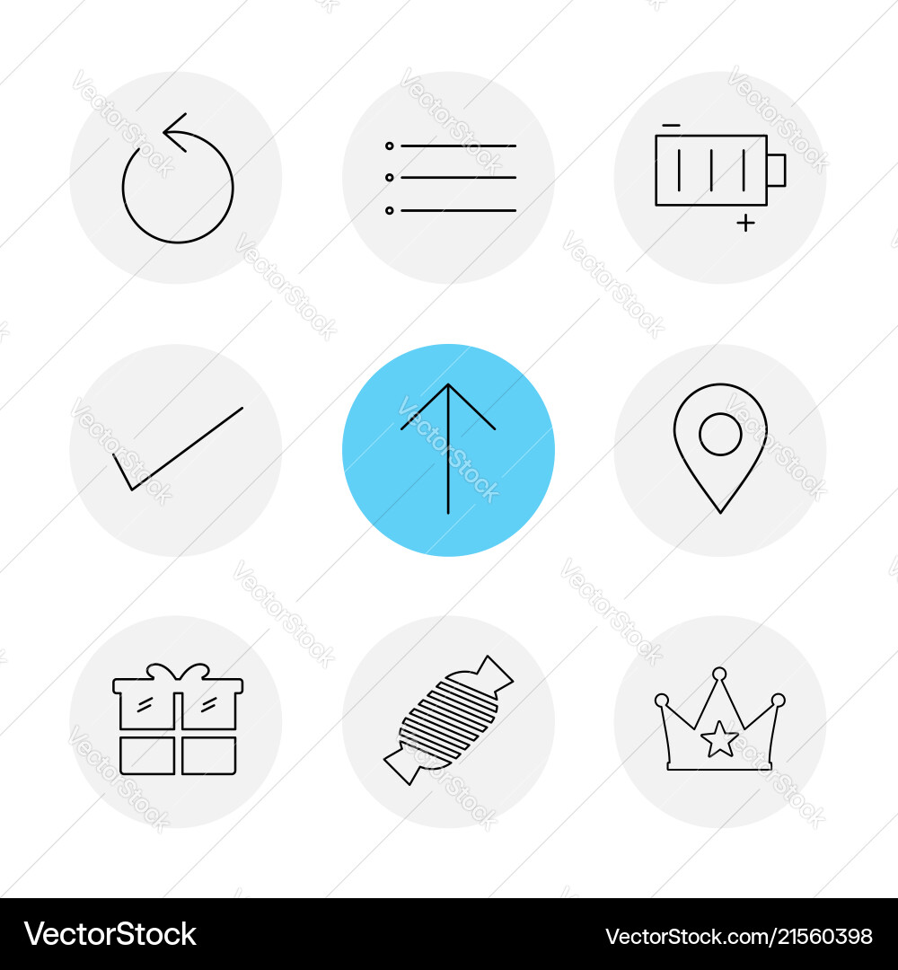 Reset menu battery user interface icons vector image