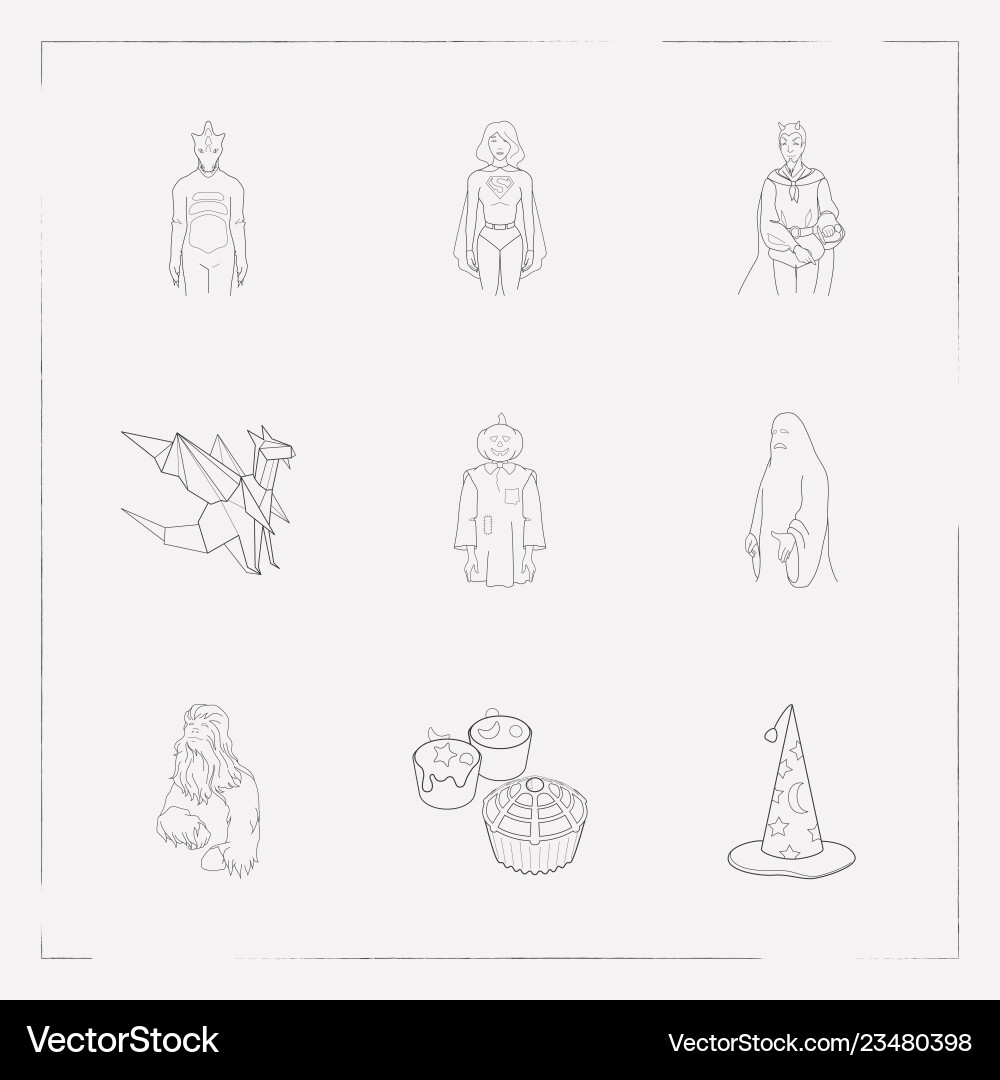 Set halloween icons line style symbols Set halloween icons line style symbols vector image